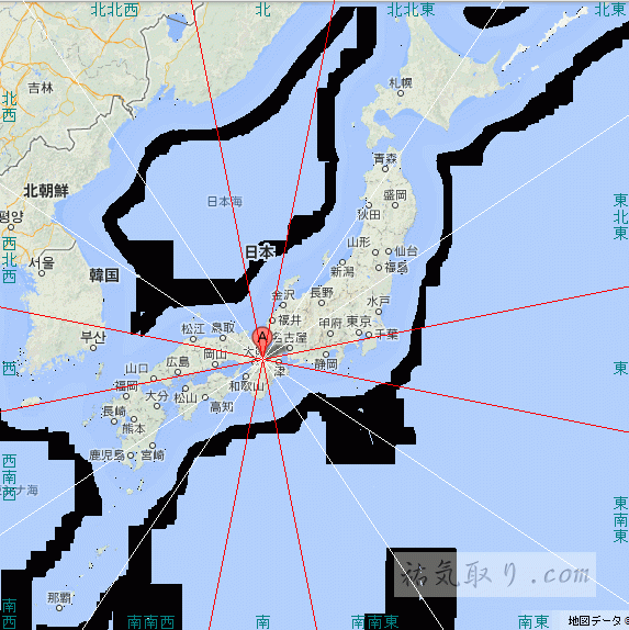奈良から来た吉方位地図（全国版）